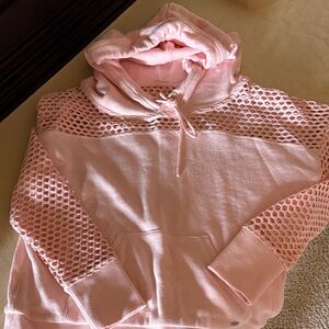 LORNA JANE Light Pink/Peach Mesh Sleeve Hoodie